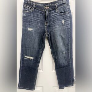 a.n.a Women's Blue Distressed Boyfriend Jeans